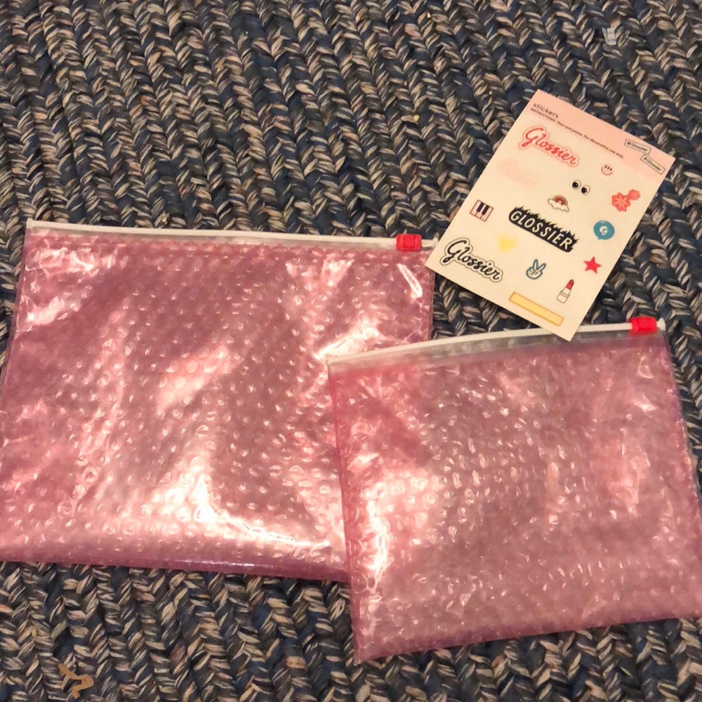 Glossier bag set with stickers